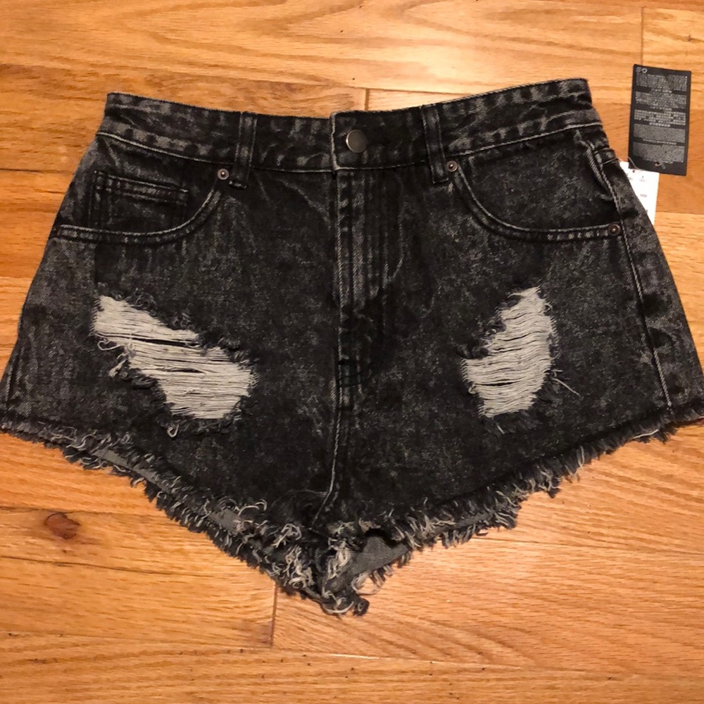 Black faded Denim shorts from forever 21